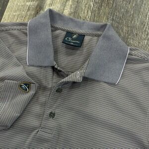 Cleveland Classics Casual Polo Mens M Purple Stripes‎ Short Sleeve Golf Shirt